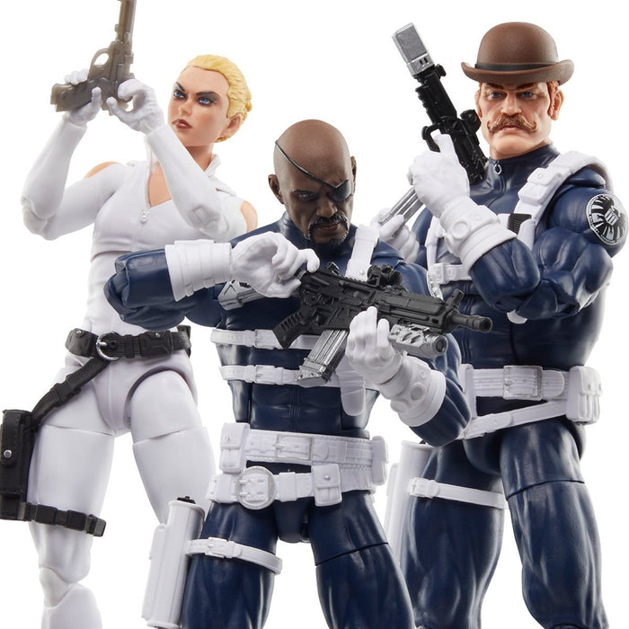 Marvel Legends S.H.I.E.L.D Nick Fury Jr., Sharon Carter, & Dum Dum Dugan 3 - Pack Pop - O - Loco