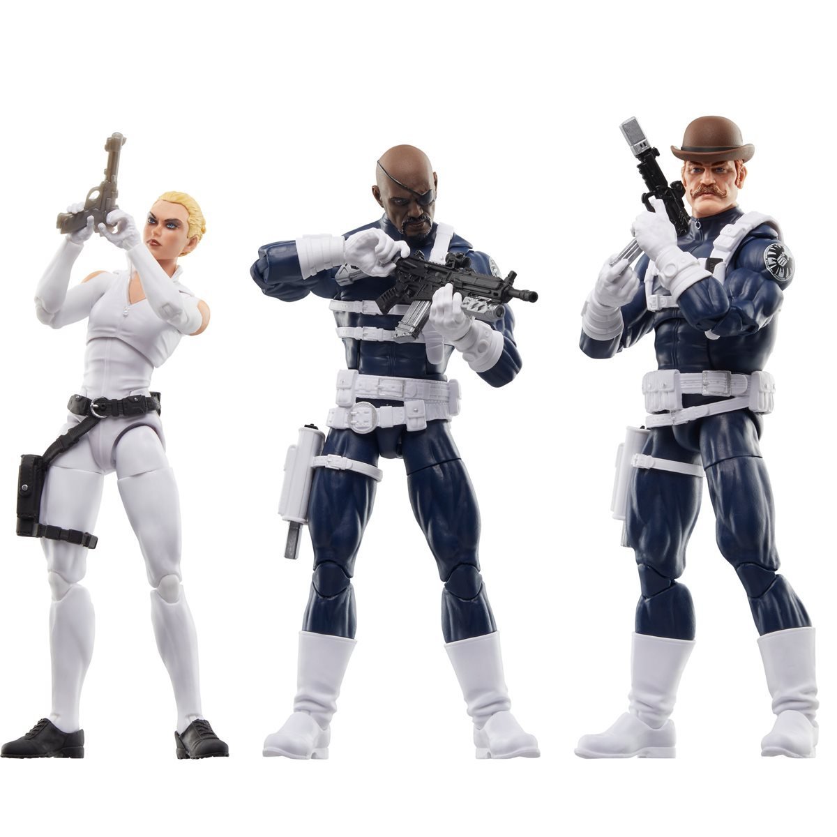 Marvel Legends S.H.I.E.L.D Nick Fury Jr., Sharon Carter, & Dum Dum Dugan 3 - Pack Pop - O - Loco