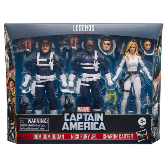 Marvel Legends S.H.I.E.L.D Nick Fury Jr., Sharon Carter, & Dum Dum Dugan 3 - Pack Pop - O - Loco