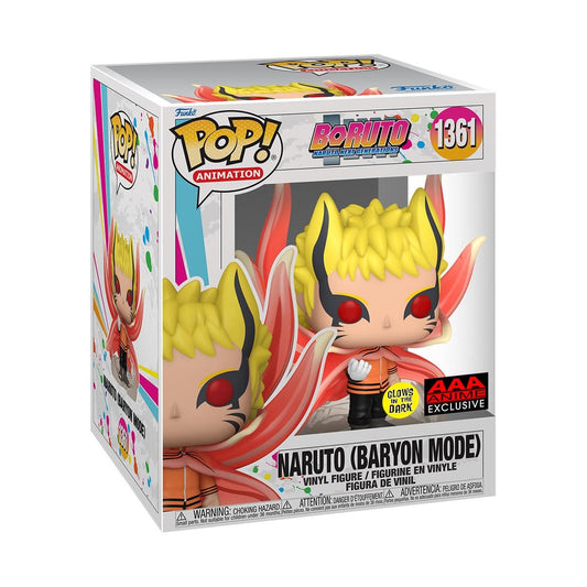 Funko Pop! Boruto: Naruto Next Generations Naruto Baryon Mode Glow-in-the-Dark Super 6-Inch - AAA Anime Exclusive Pop-O-Loco