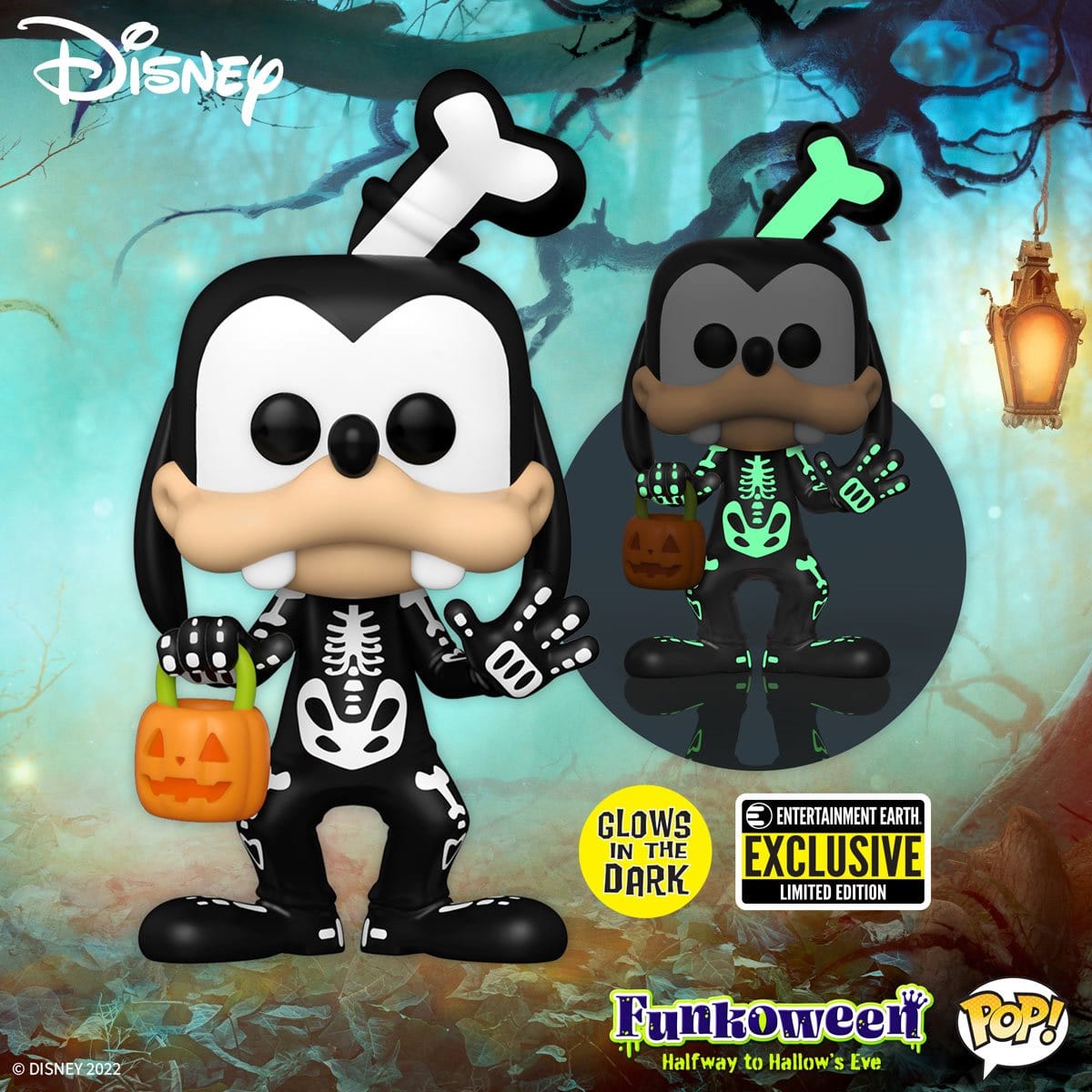 Funko Pop Disney Skeleton Goofy Glow In The Dark #1221 - Exclusive - Pop-O-Loco - Funko