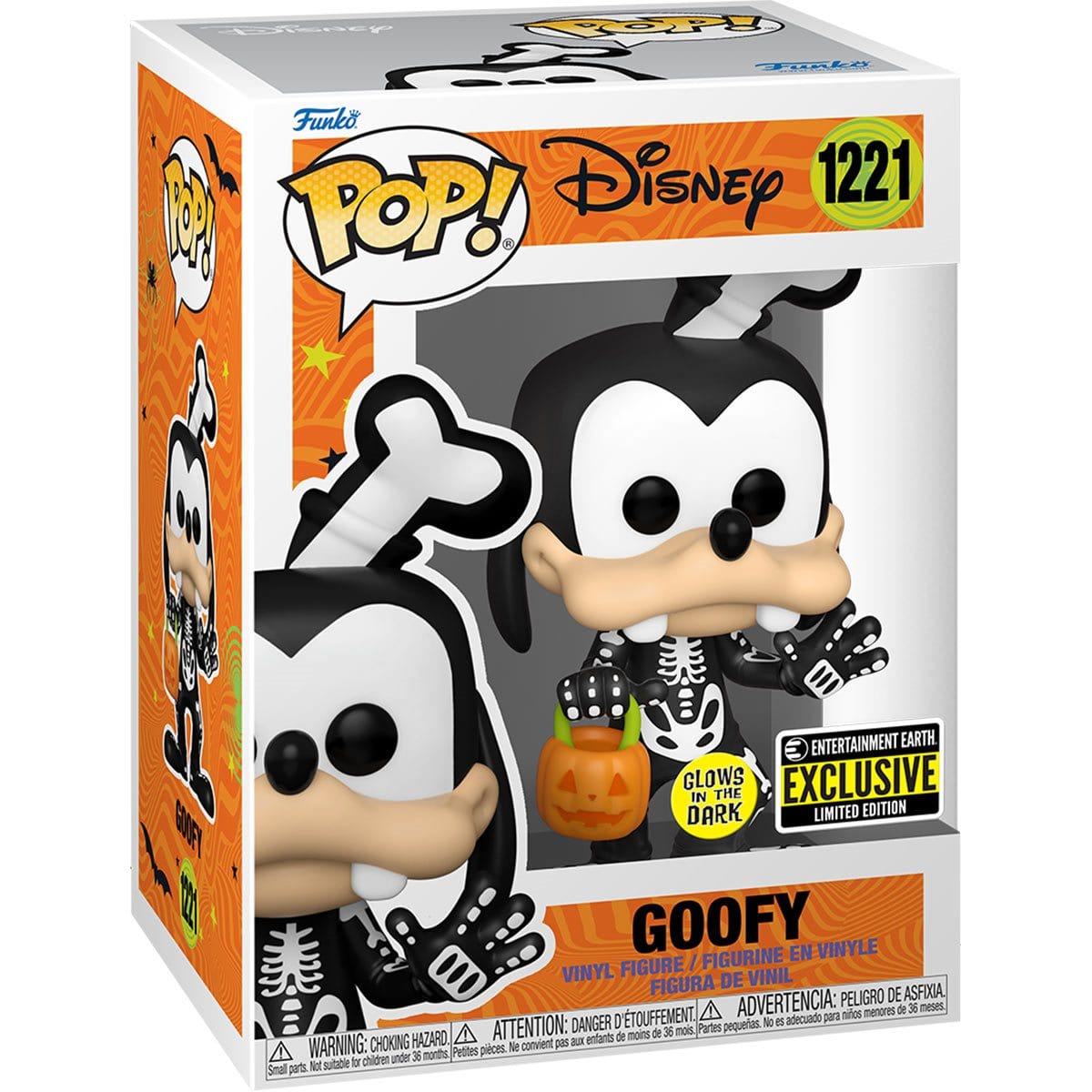 Funko Pop Disney Skeleton Goofy Glow In The Dark #1221 - Exclusive Pop-O-Loco