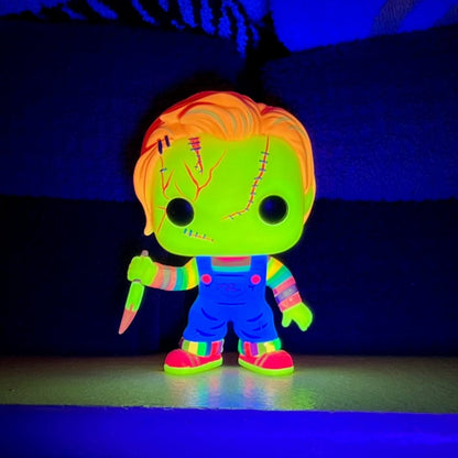 Funko POP! Horror Child's Play Chucky Black Light Vinyl Figure - EE Exclusive Pop-O-Loco