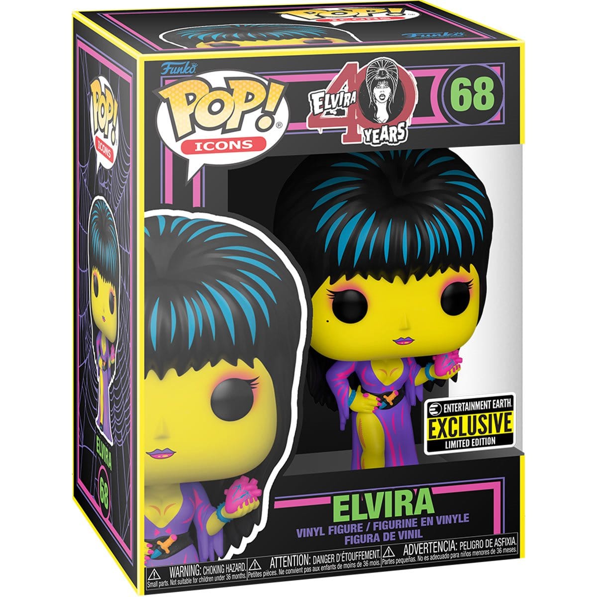 Funko POP! Horror Elvira Black Light Vinyl Figure - EE Exclusive - Pop-O-Loco - Funko