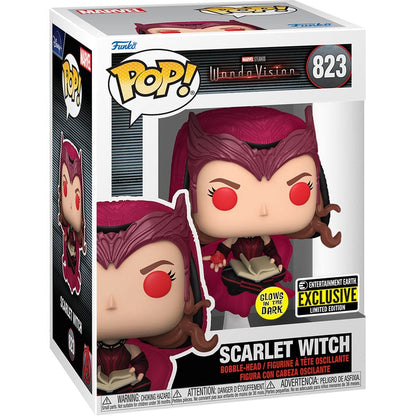 Funko POP! Marvel: Wandavision - Glow Scarlet Witch #823 EE Exclusive Pop-O-Loco