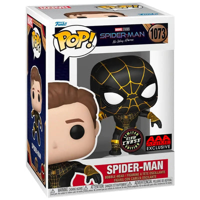 Funko POP Spider-Man: Chase Black Suit AAA Anime Exclusive #1073 Pop-O-Loco