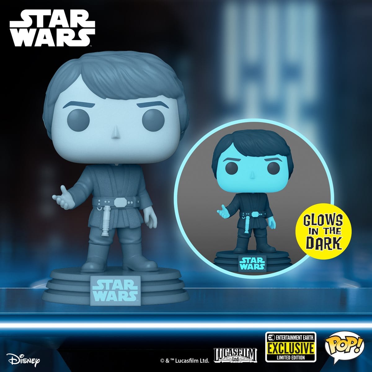 Funko Pop! Star Wars: Return of the Jedi 40th Hologram Luke Glow Exclusive #615 - Pop-O-Loco - Funko