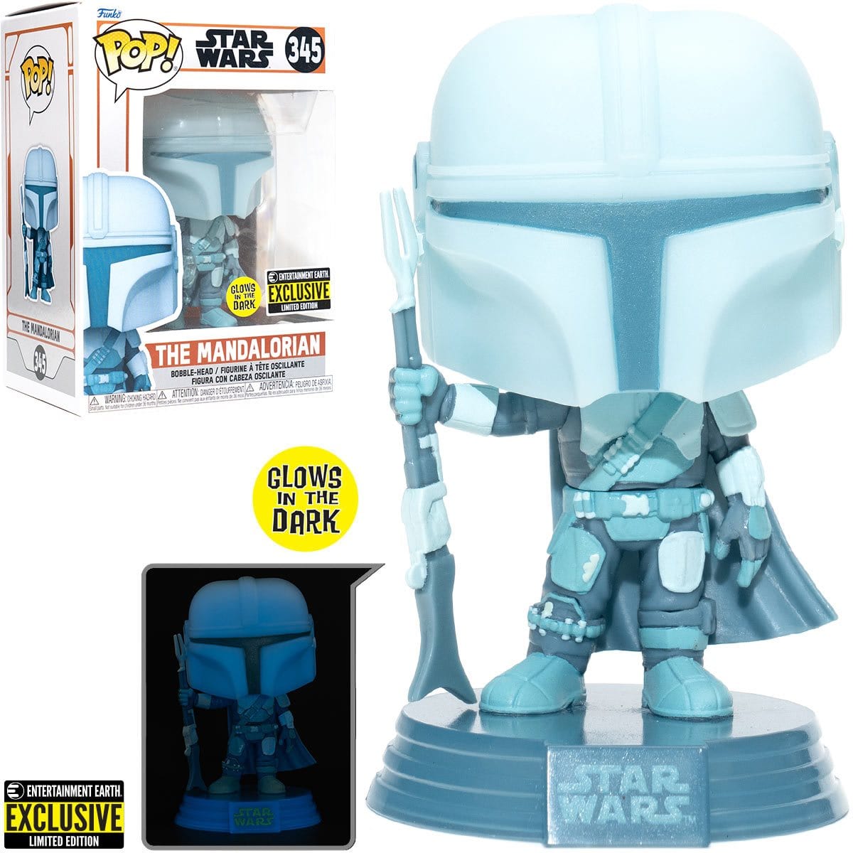 Funko POP! Star Wars: The Mandalorian Hologram Glow-in-the-Dark EE Exclusive #345 Pop-O-Loco