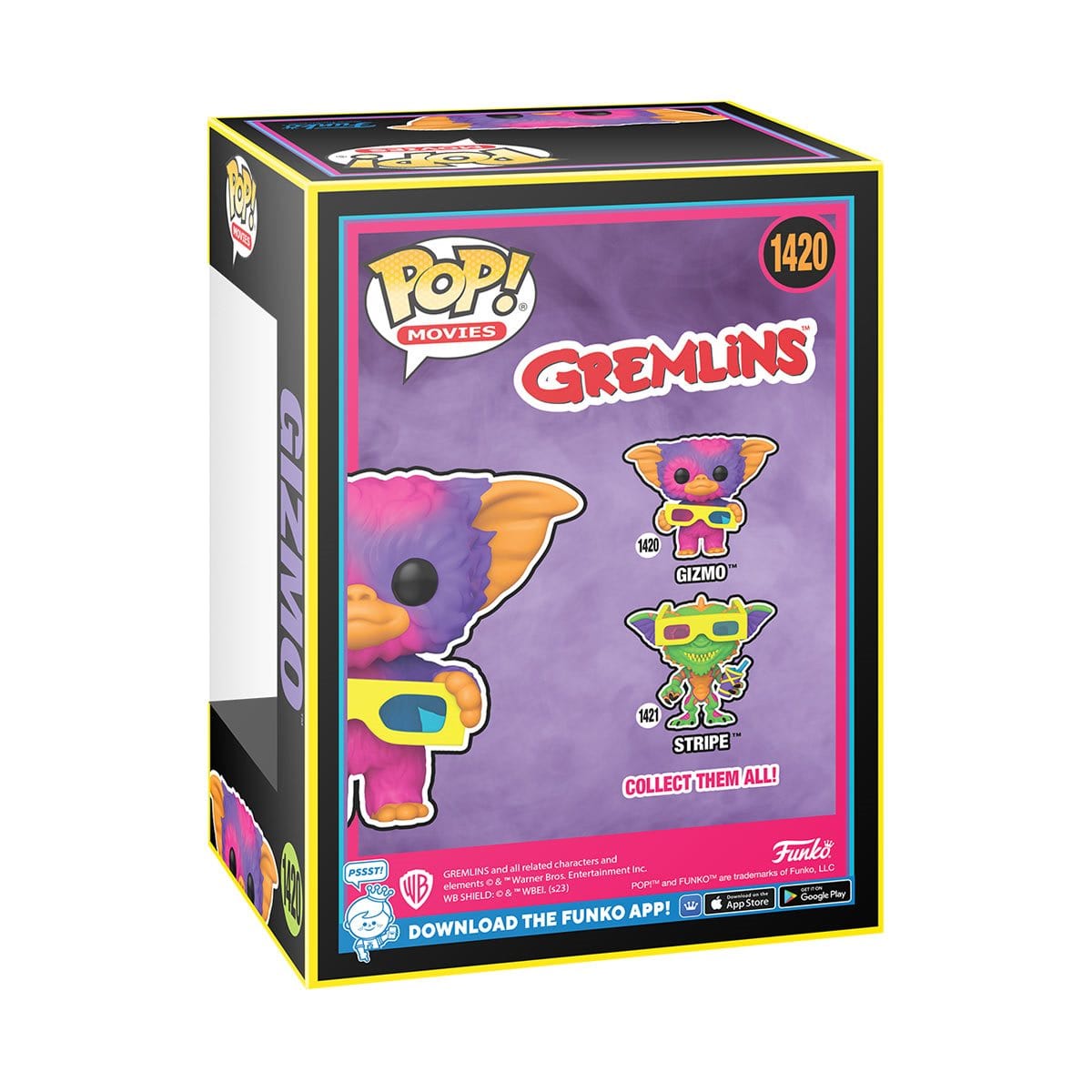 Gremlins Gizmo Black Light Pop! Vinyl Figure #1420 - EE Exclusive - Pop-O-Loco - Funko