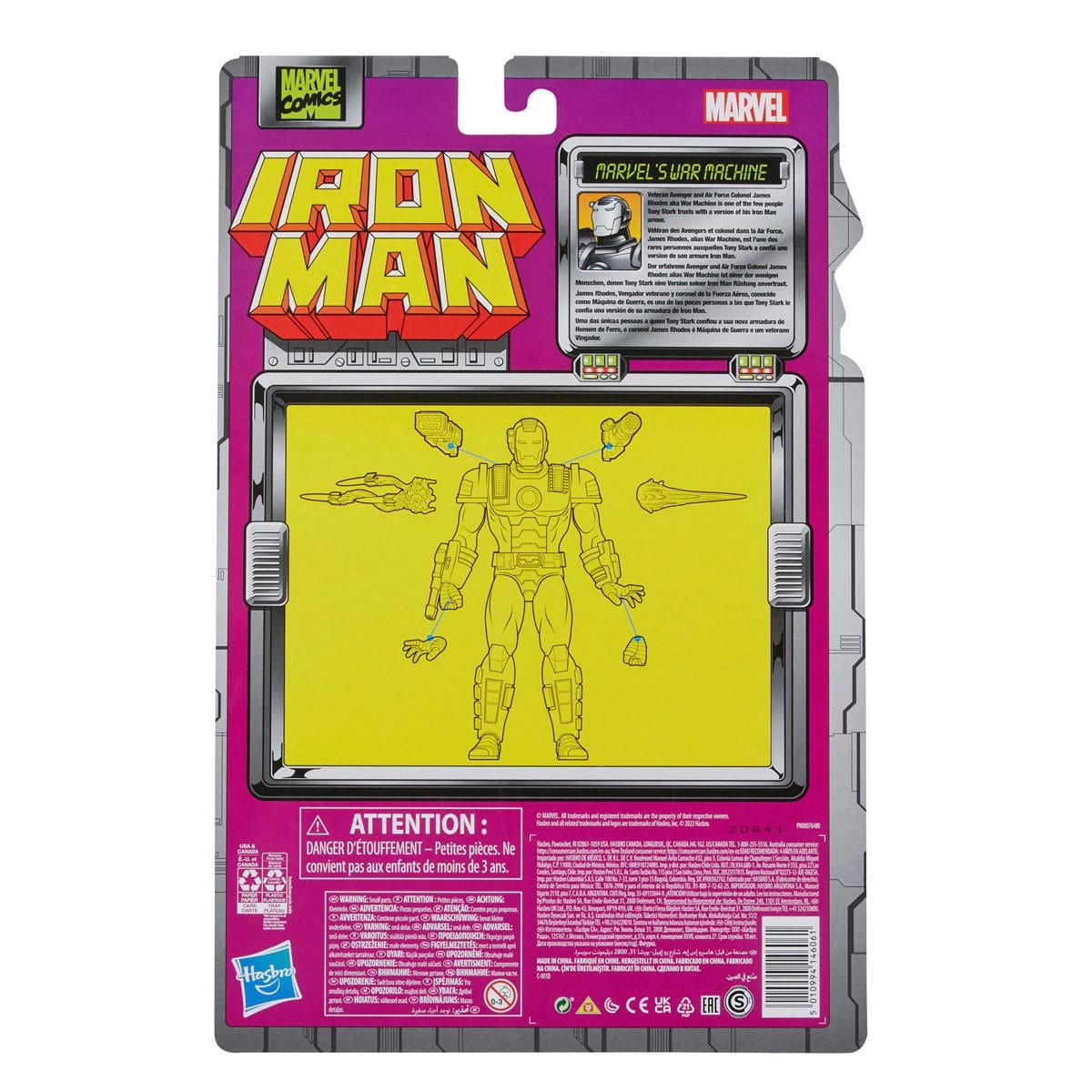 Iron Man Retro Marvel Legends War Machine 6-Inch Action Figure - Pop-O-Loco - Hasbro