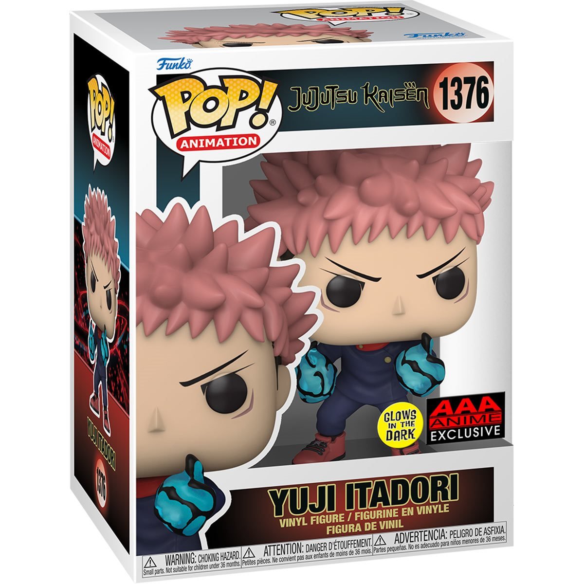 Jujutsu Kaisen Yuji Itadori Divergent Fist Glow-in-the Dark Funko Pop! Vinyl Figure #1376 - AAA Anime Exclusive Pop-O-Loco