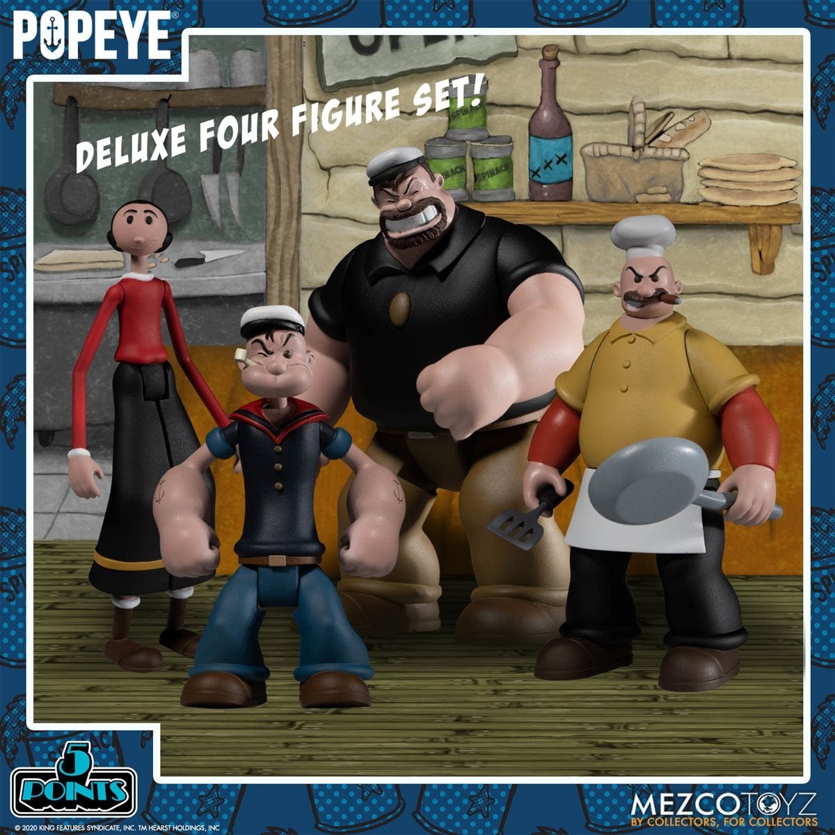 Popeye 5 Points Deluxe Box Set - Pop-O-Loco - Mezco