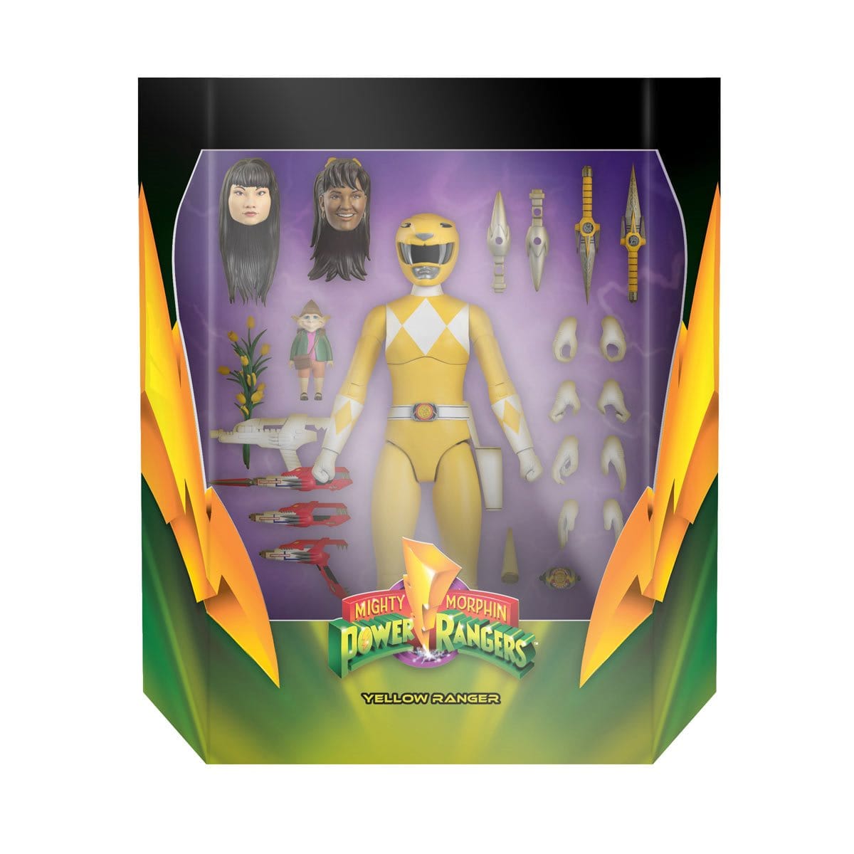 Power Rangers Ultimates Mighty Morphin Yellow Ranger 7-Inch Action Figure Pop-O-Loco