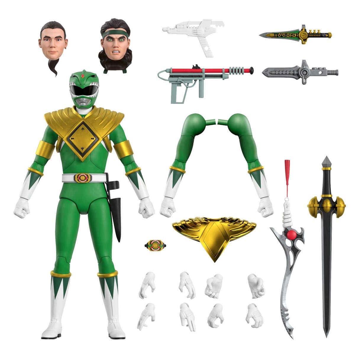 Power Rangers Ultimates Mighty Morphin Green Ranger 7-Inch Action Figure - Pop-O-Loco - Super7 Pre-Order