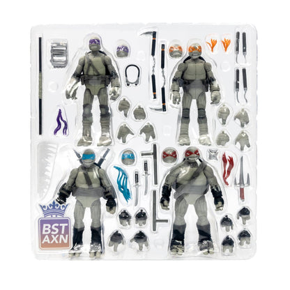 TMNT BST ACT IDW Comic Black & White 5 in Figure 4-pack SDCC 2023 Exclusive Pop-O-Loco