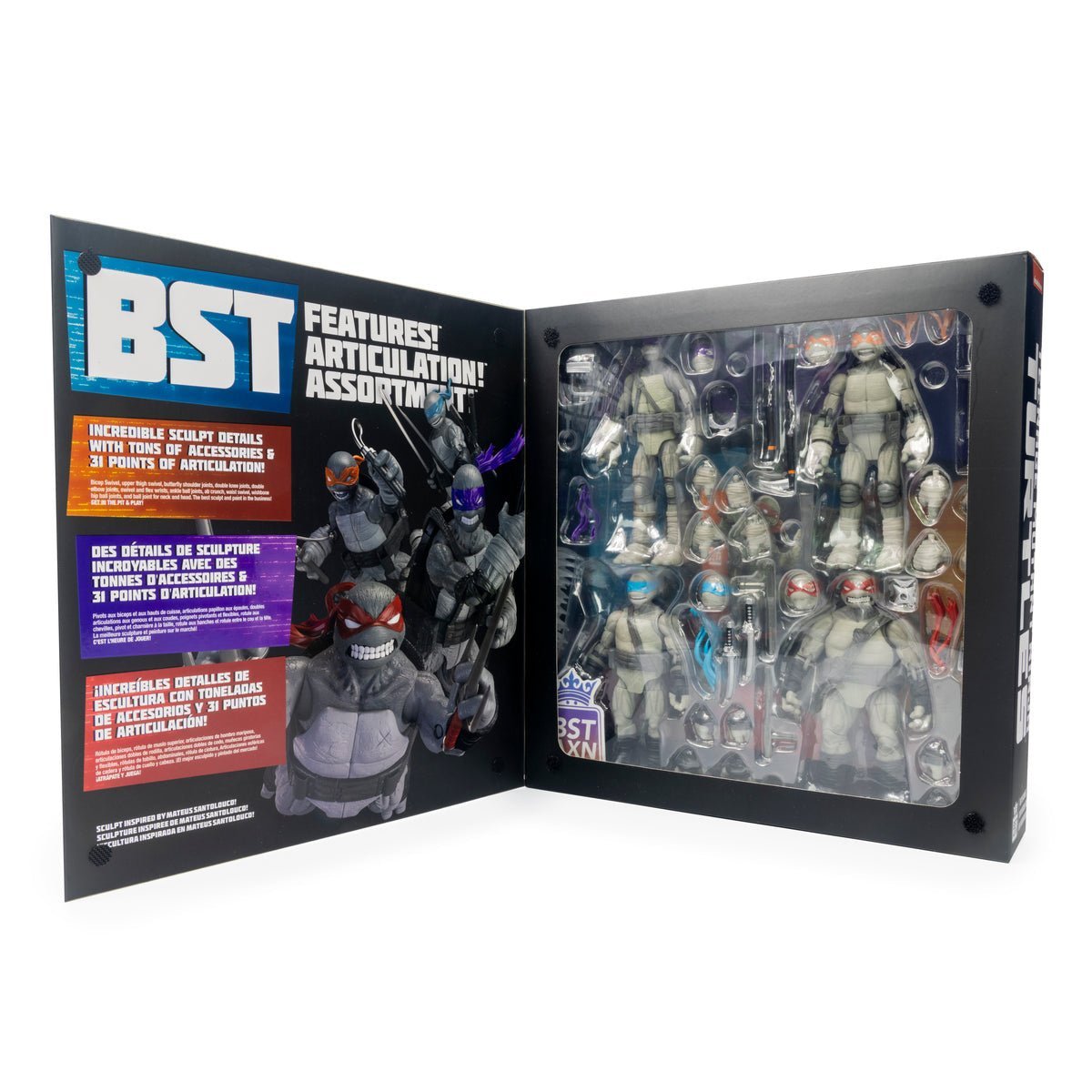 TMNT BST ACT IDW Comic Black & White 5 in Figure 4-pack SDCC 2023 Exclusive Pop-O-Loco
